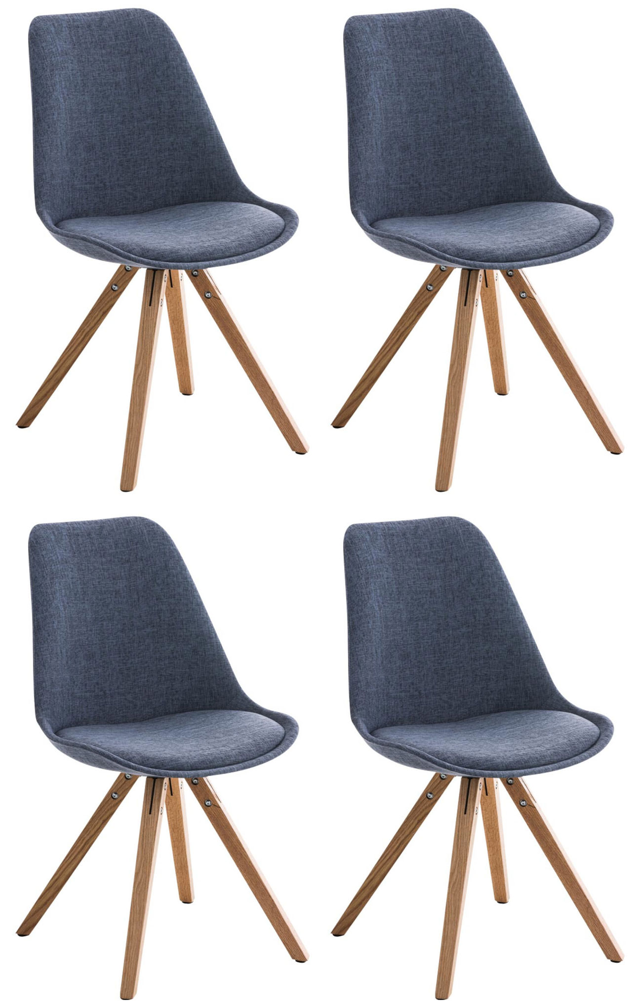 Set de 4 sillas de comedor Pegleg Square en tela