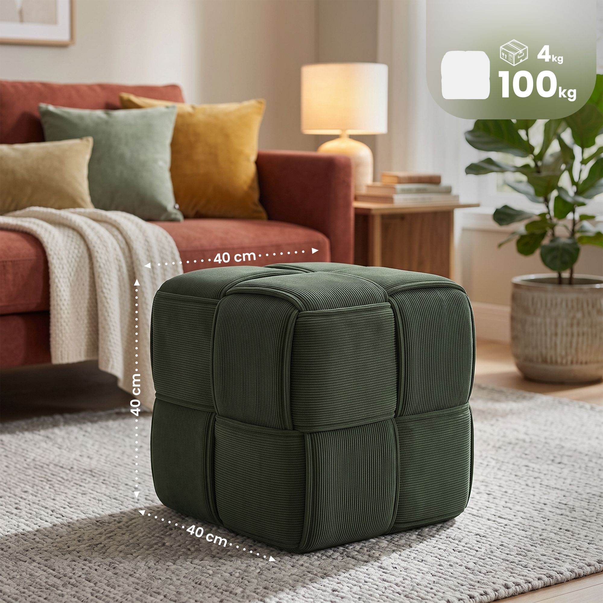 Taburete de pana Forinta elegante y cómodo para cualquier espacio