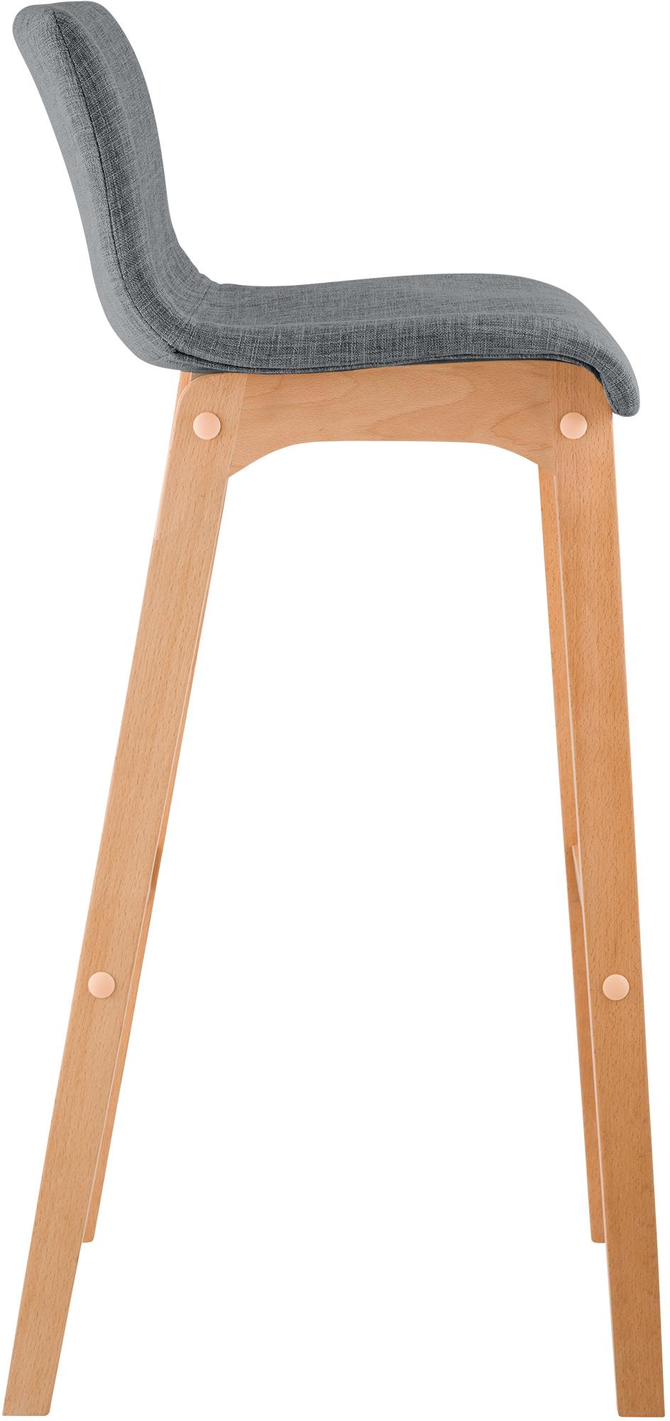 Taburete de bar Hover de tela con base de cuatro patas en color Natura