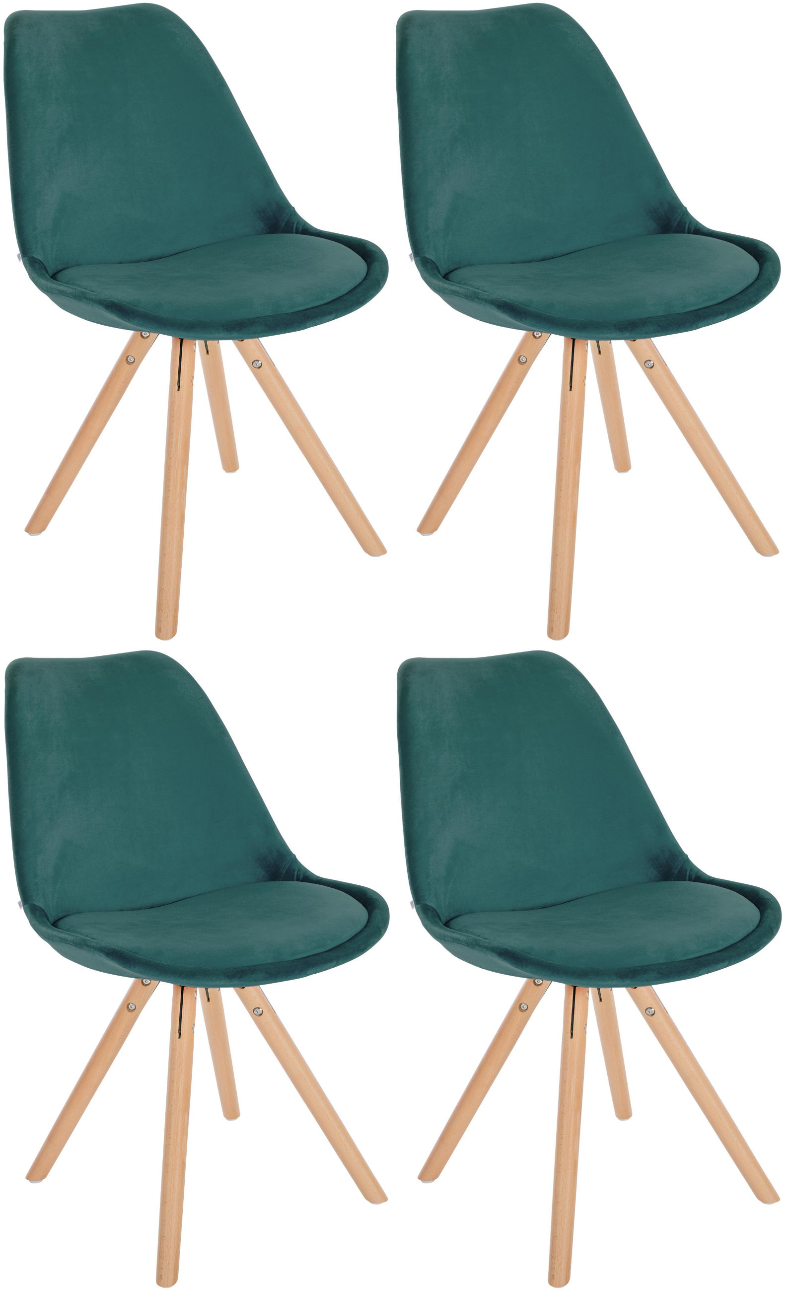Pack de 4 sillas de salón Sofia en terciopelo