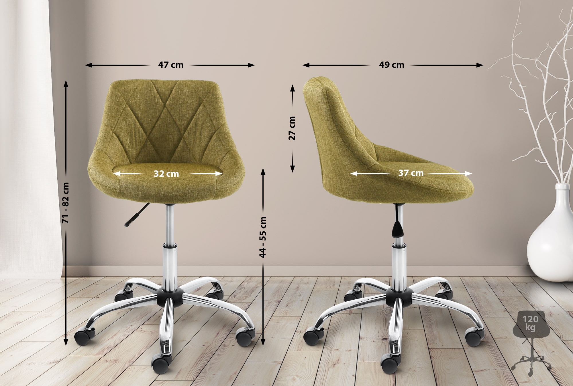 Taburete De Trabajo Lazio Con Ruedas