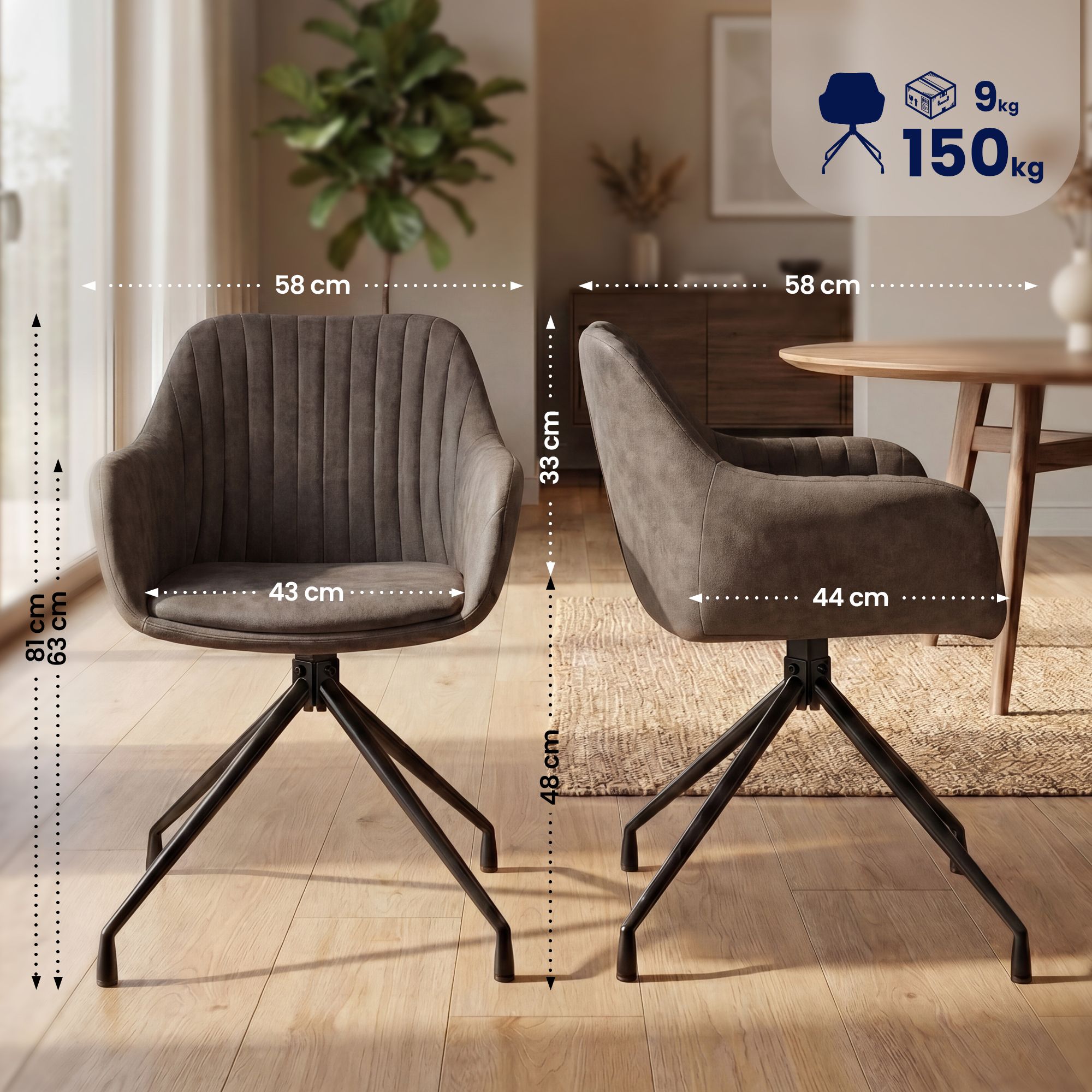 Juego de 2 sillas de comedor Novanis