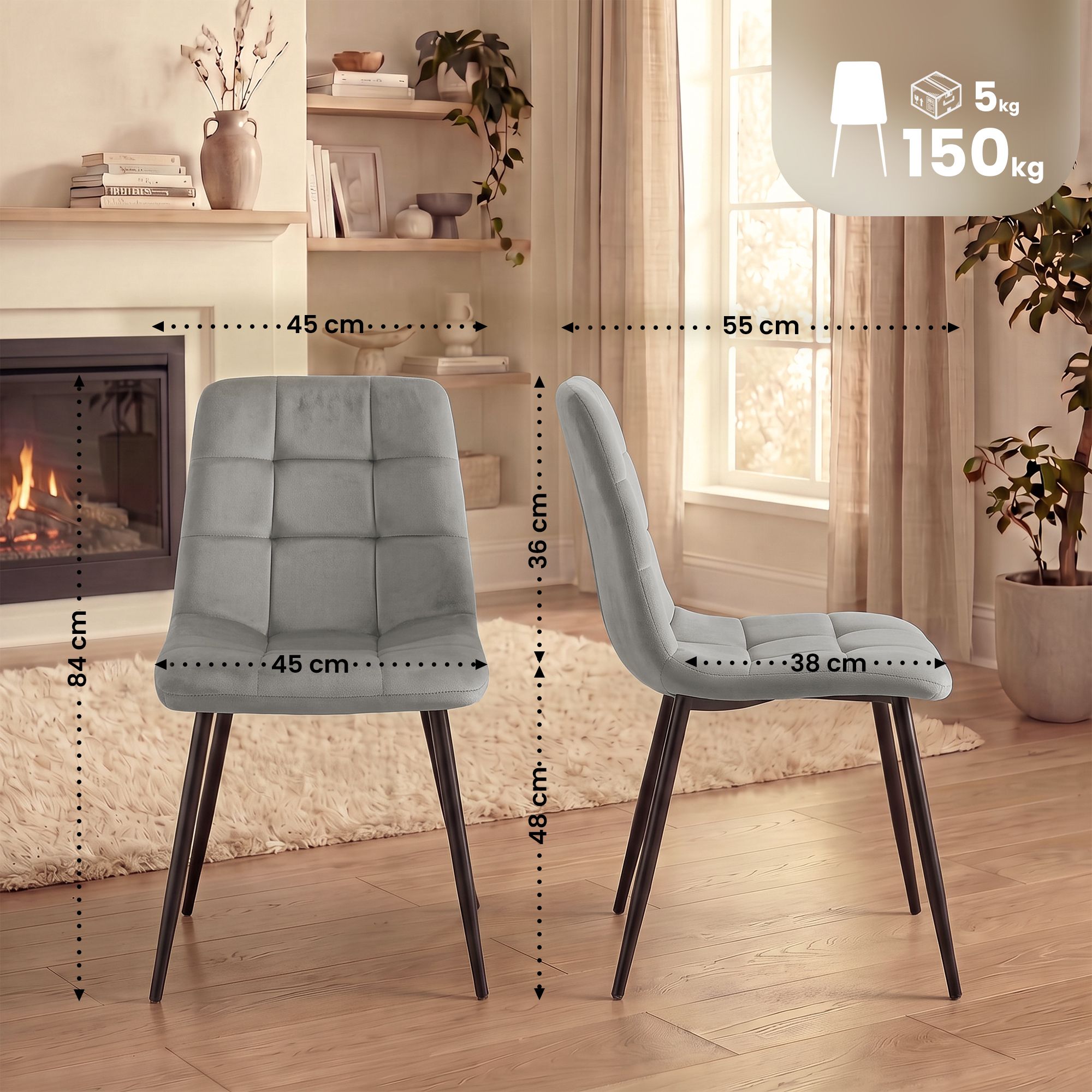 Lote de 2 sillas de comedor Tilde