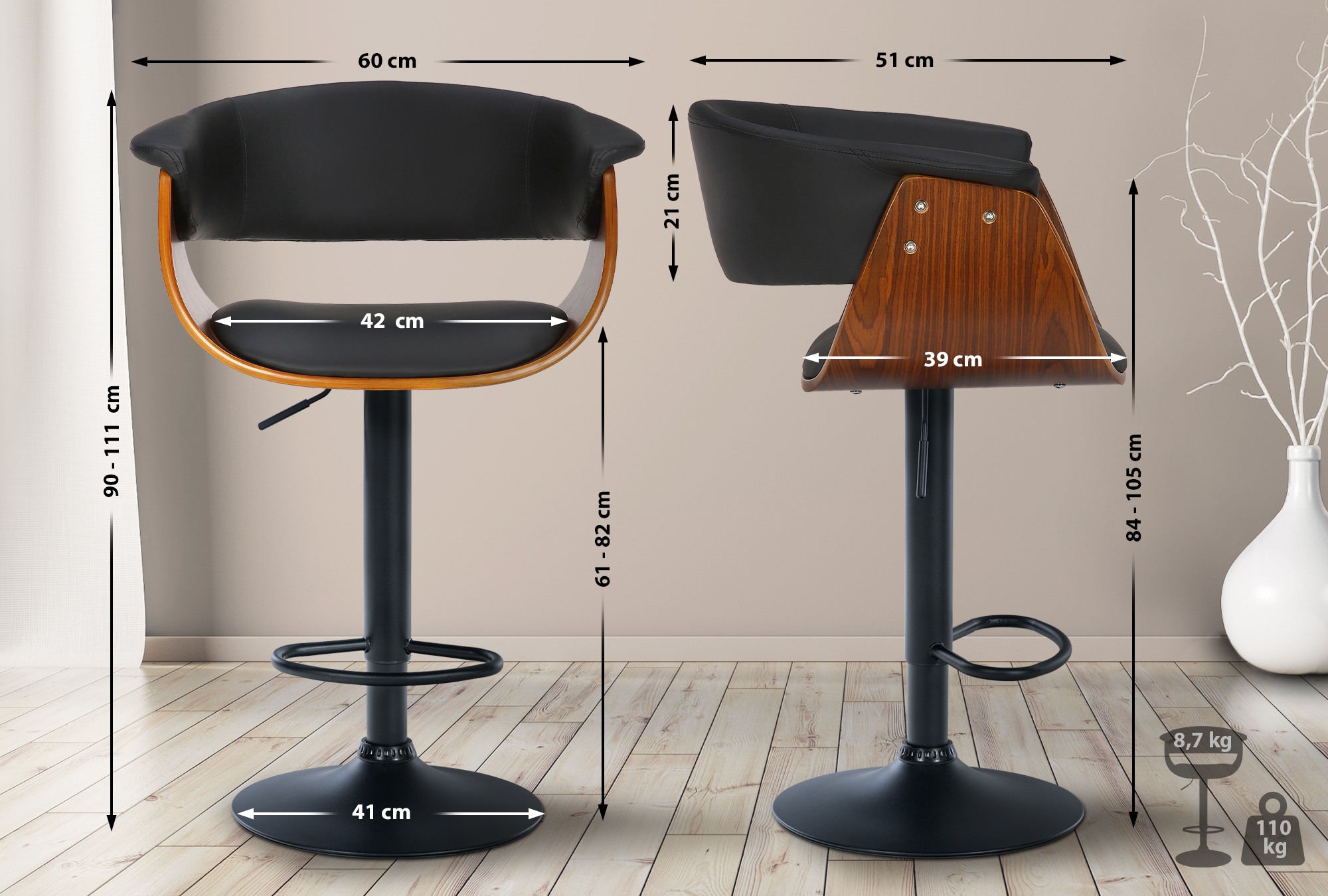 Taburete de bar Vestal