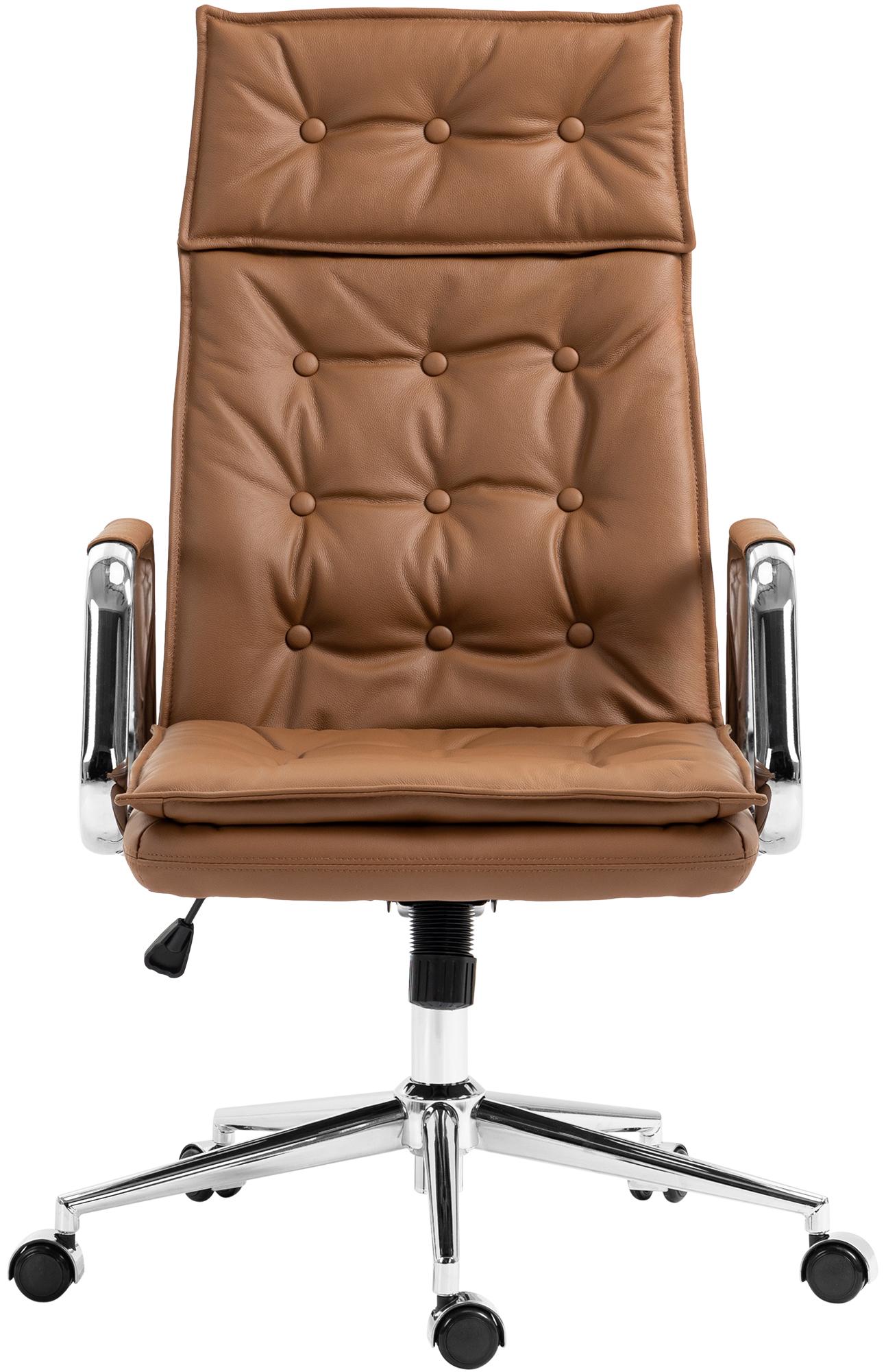 Silla de oficina Sotira de cuero genuino