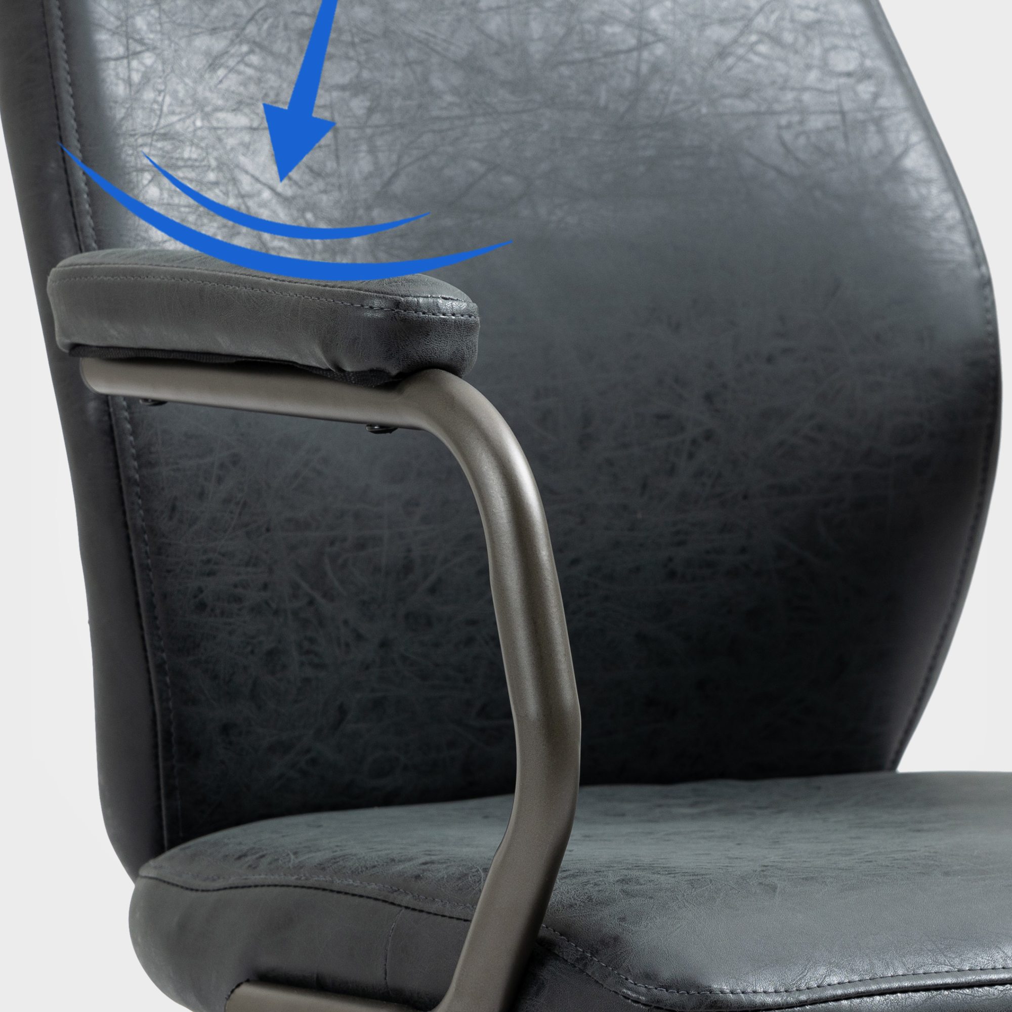 Silla de oficina Pocatello en cuero sintético y respaldo alto