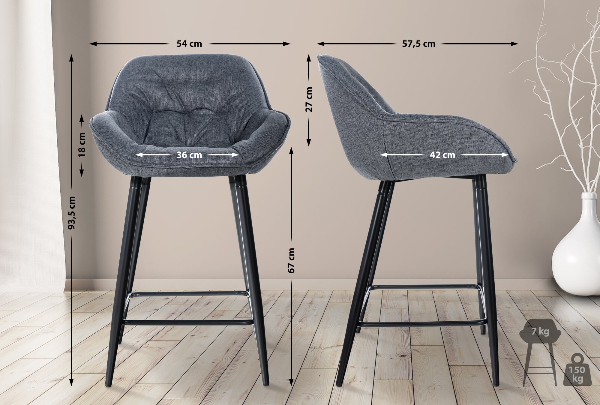 Set de 2 Taburetes de bar Gibson