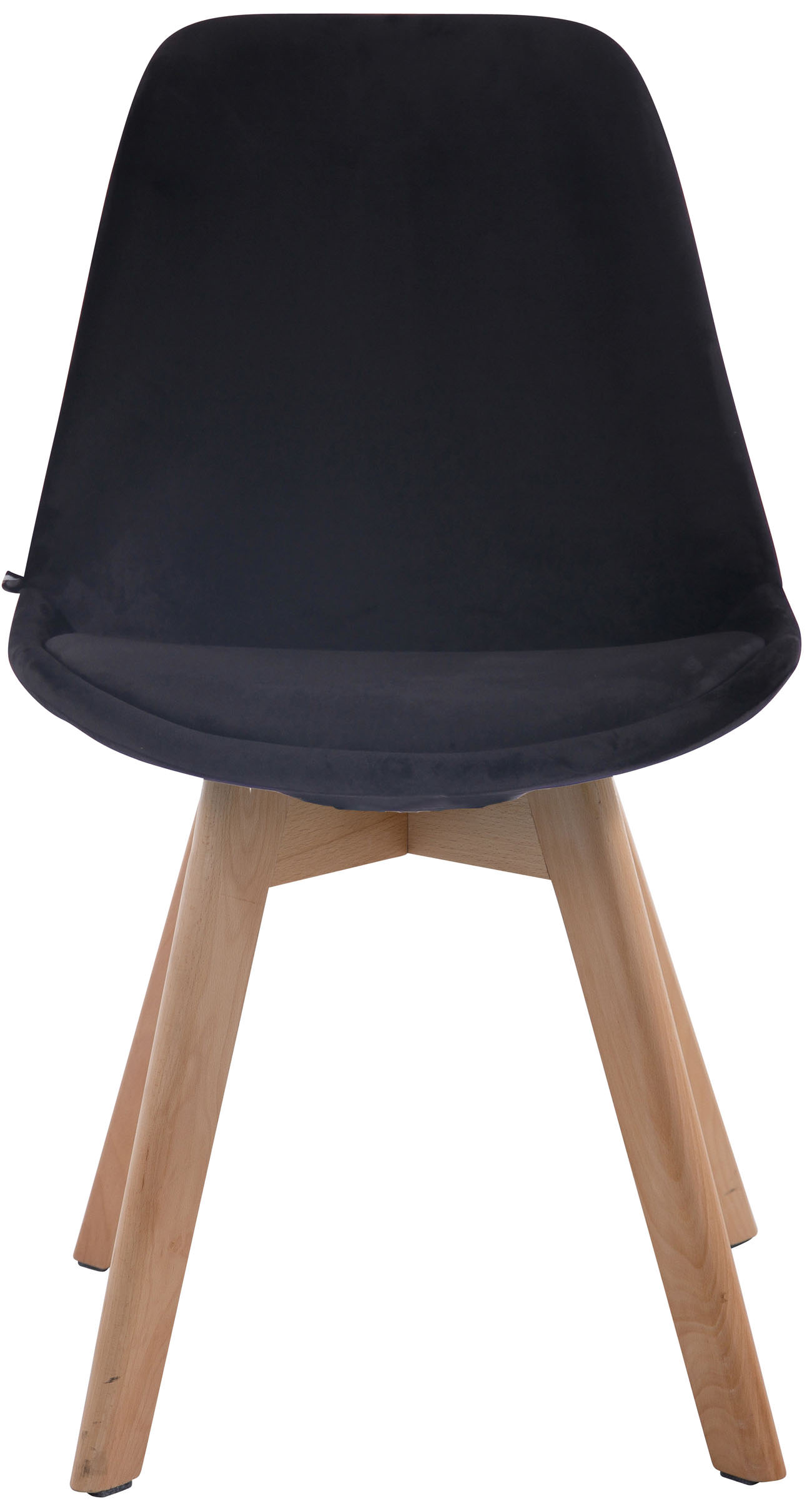 Set de 4 sillas de comedor Borneo tapizadas en terciopelo