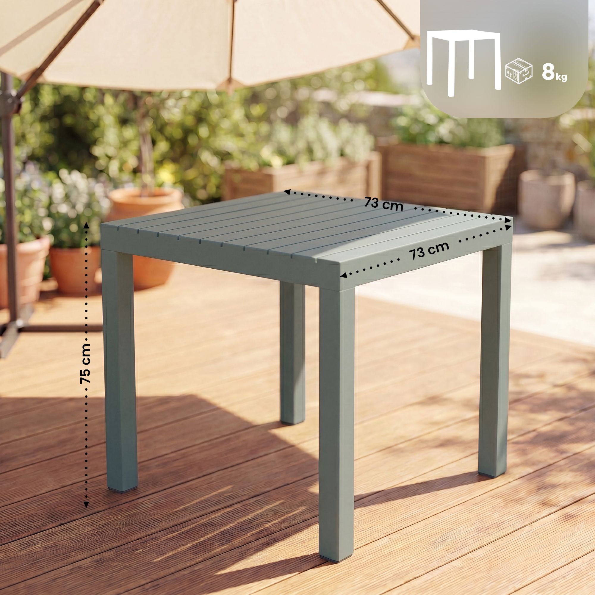 Mesa de jardín Kato 73 x 73 cm