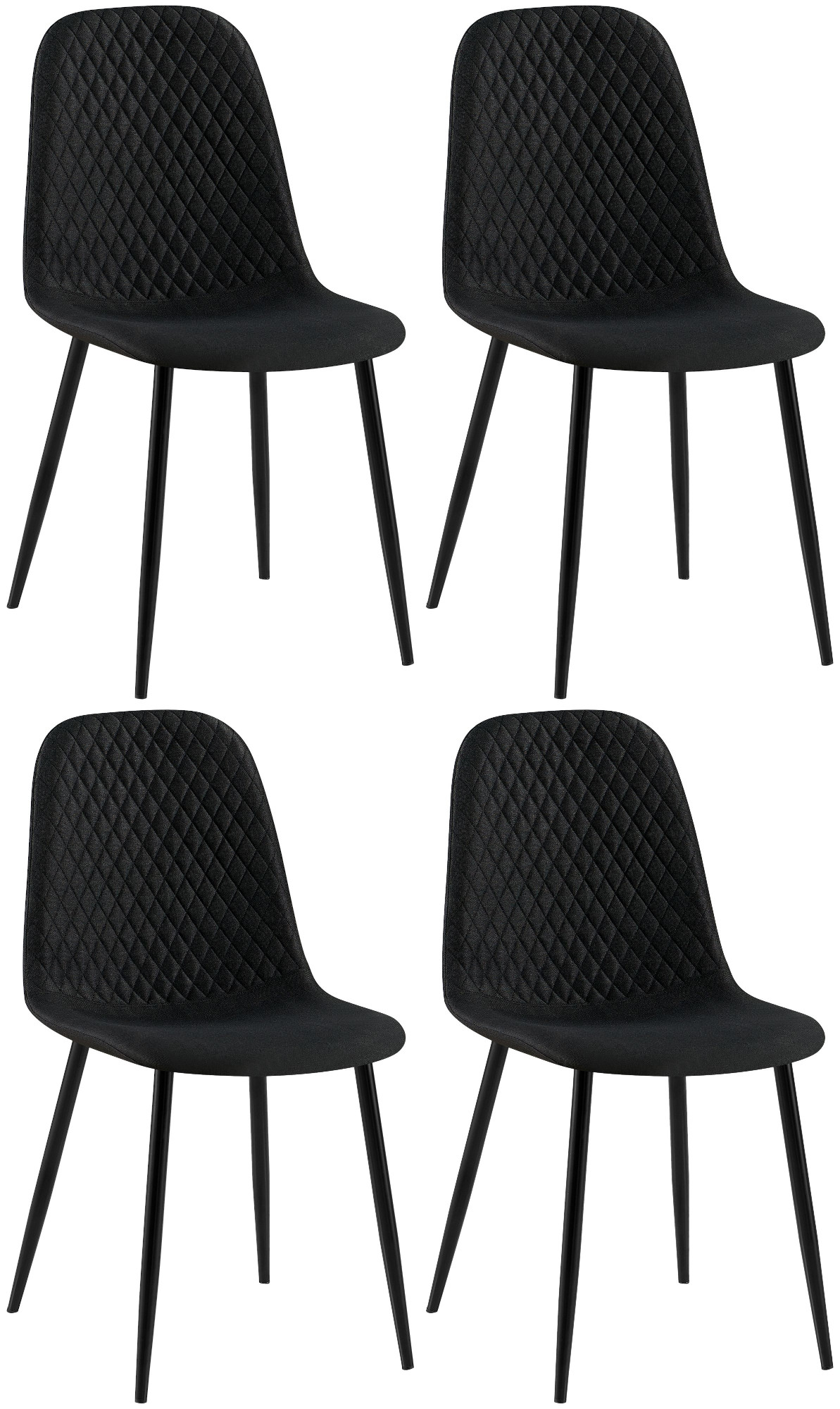 Set de 4 sillas de comedor Giverny en tela o terciopelo
