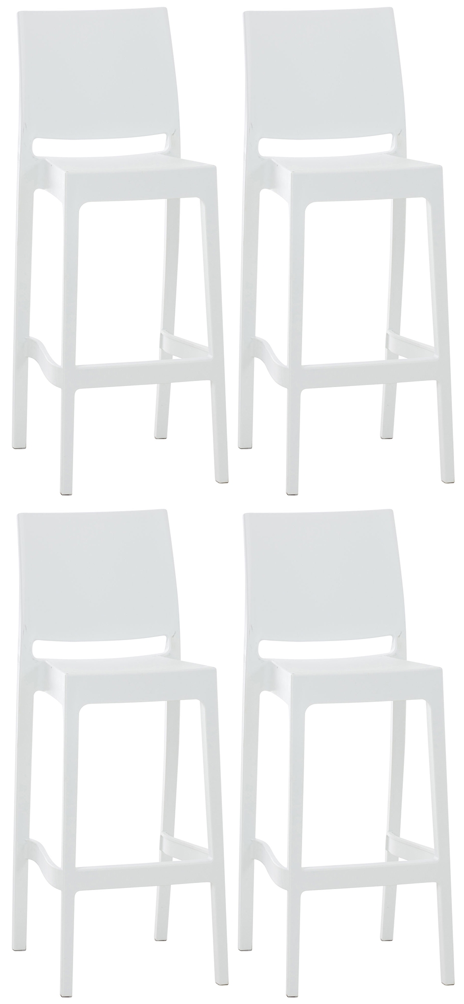 Juego de 4 taburetes de bar Maya de plastico