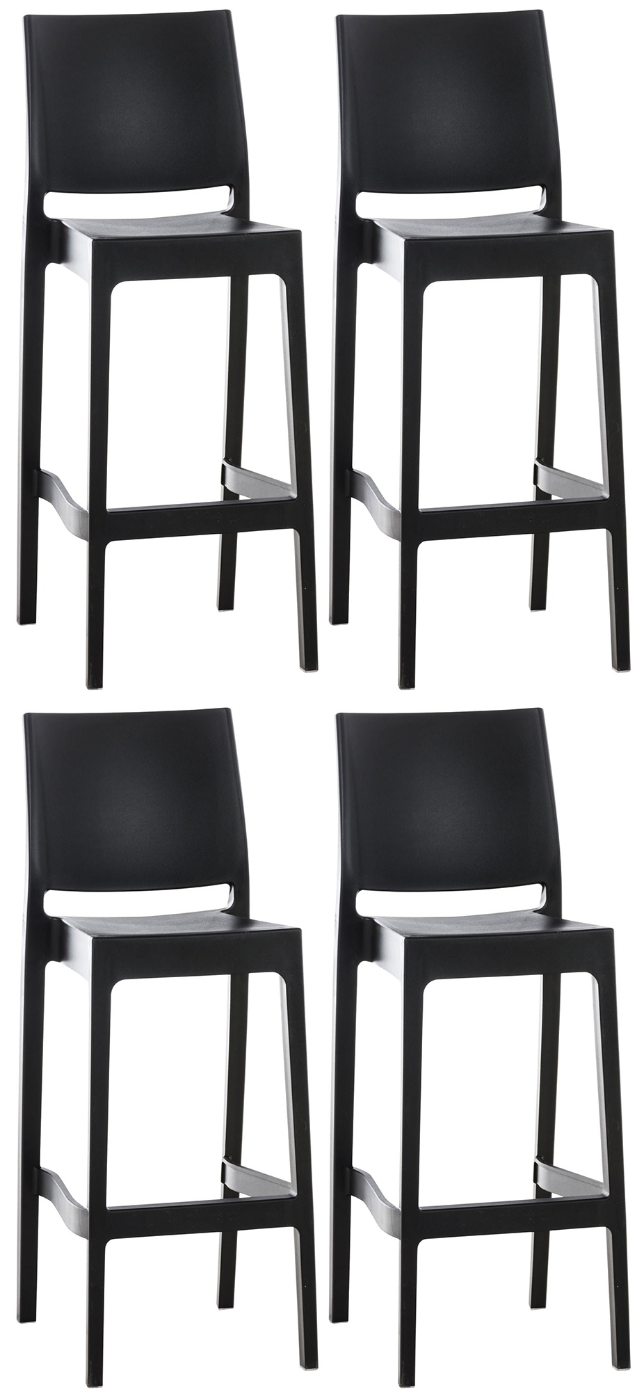 Juego de 4 taburetes de bar Maya de plastico