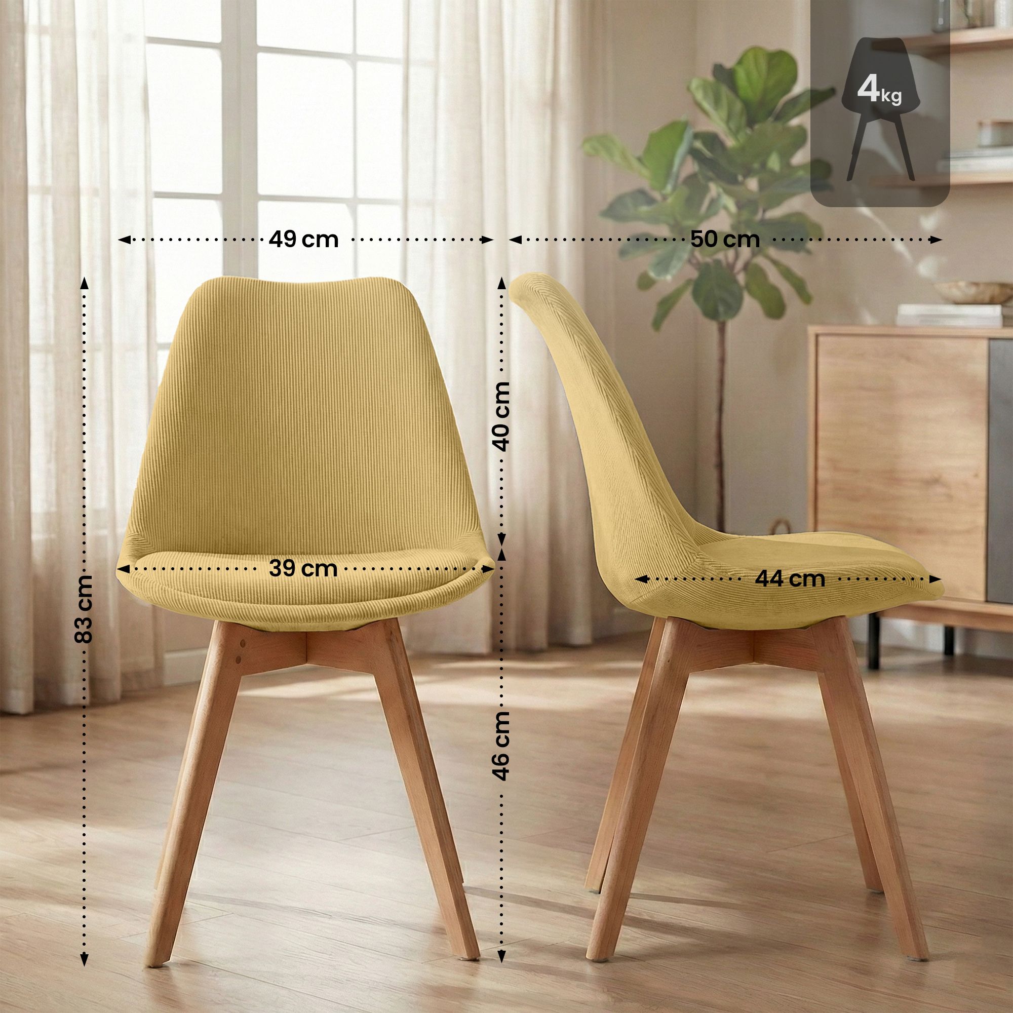 Silla de comedor Linares elegante, cómoda y fácil de limpiar Ideal para tu hogar