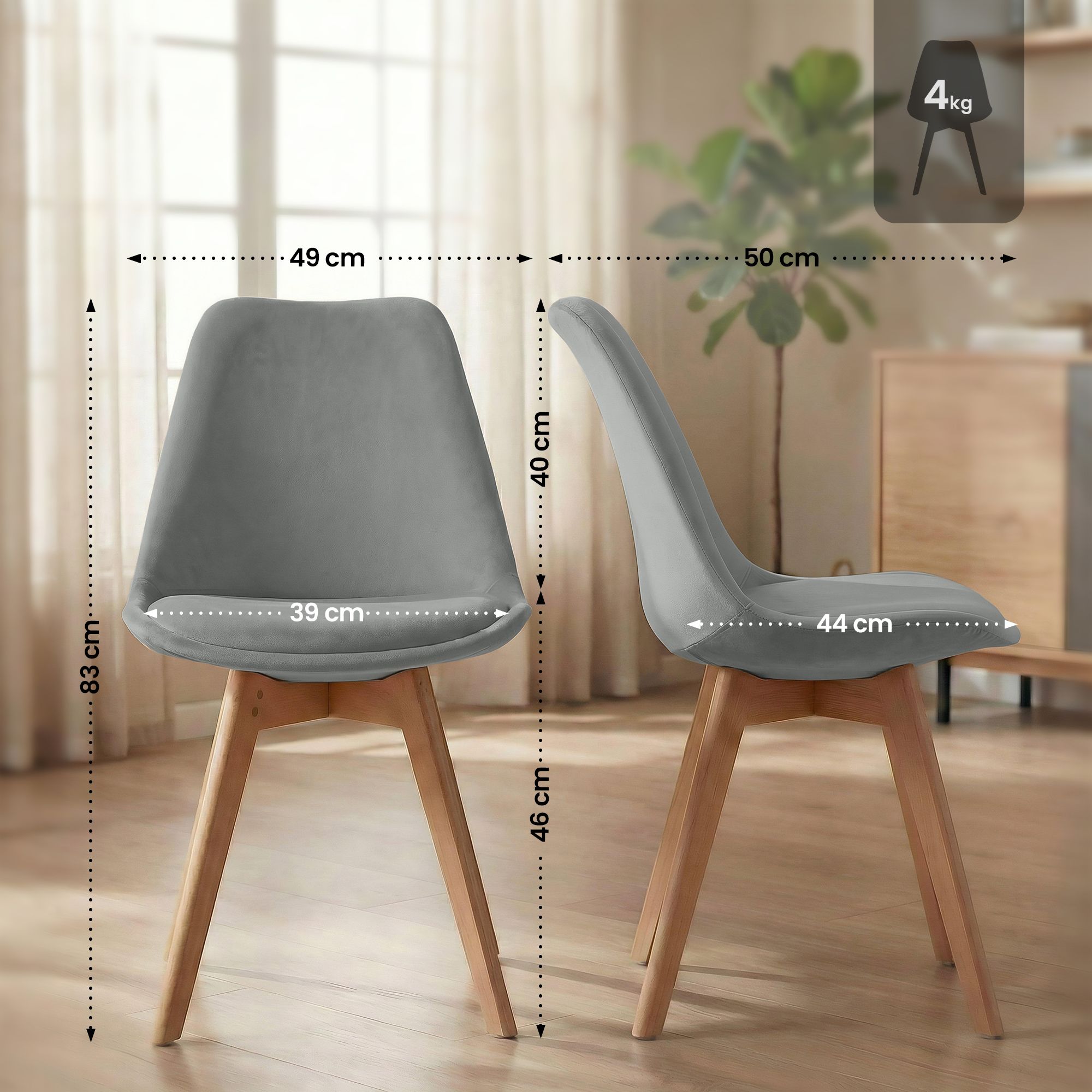 Silla de comedor Linares elegante, cómoda y fácil de limpiar Ideal para tu hogar