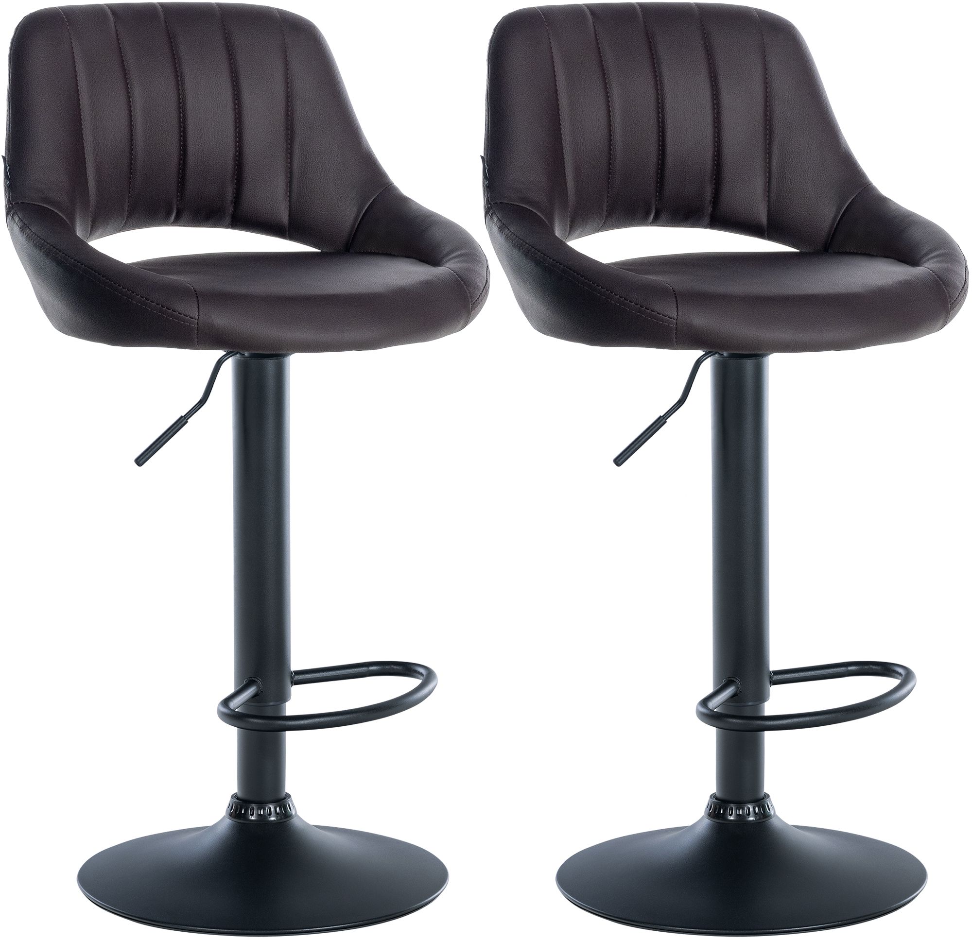 Juego de 2 taburetes de bar Milet de piel sintetica