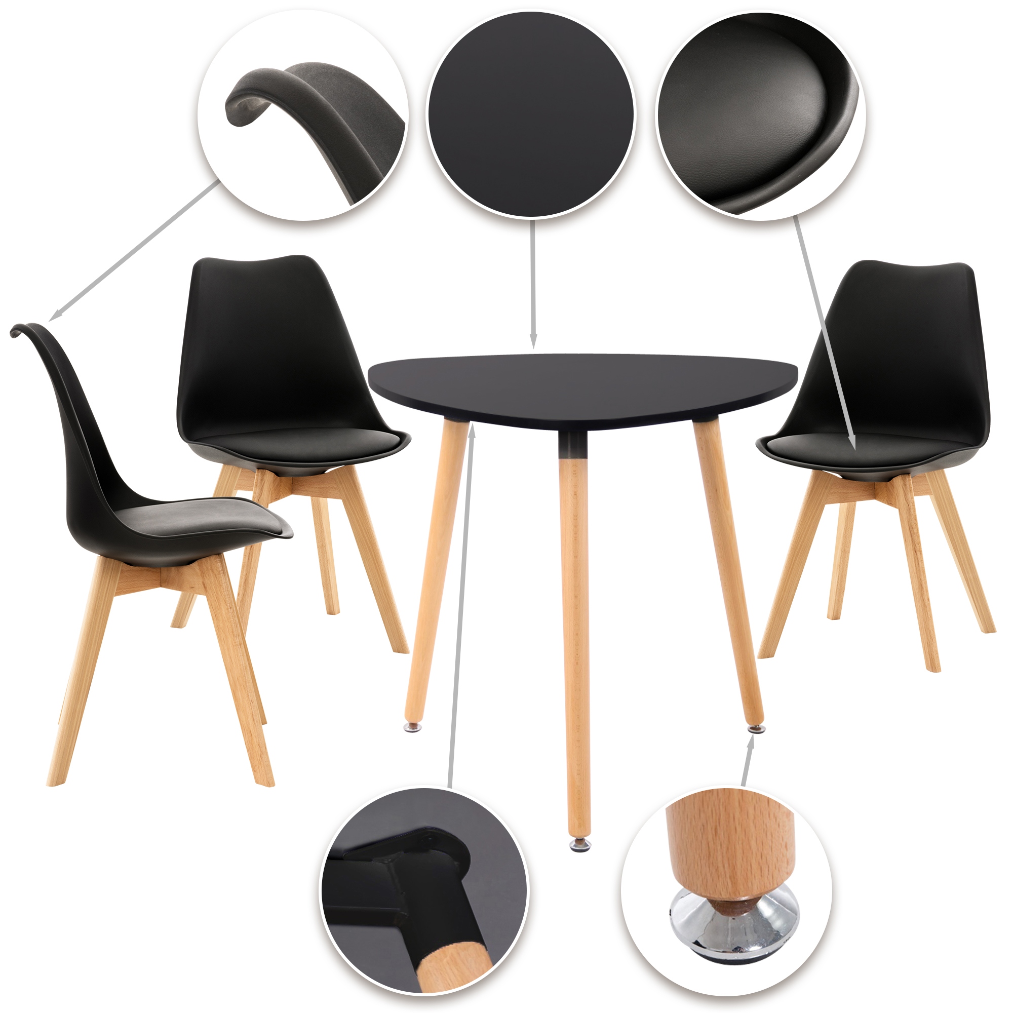 Set de mesa y 3 sillas Libanera para el comedor