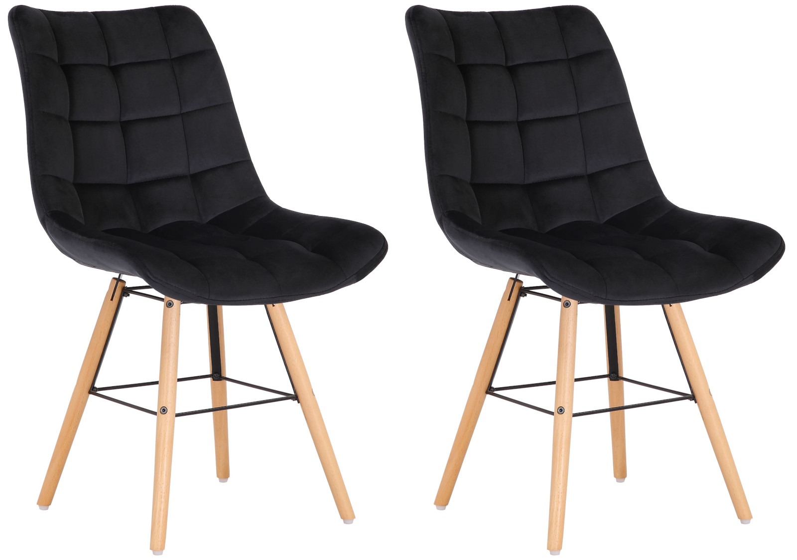 Set de 2 sillas de comedor Leni en terciopelo