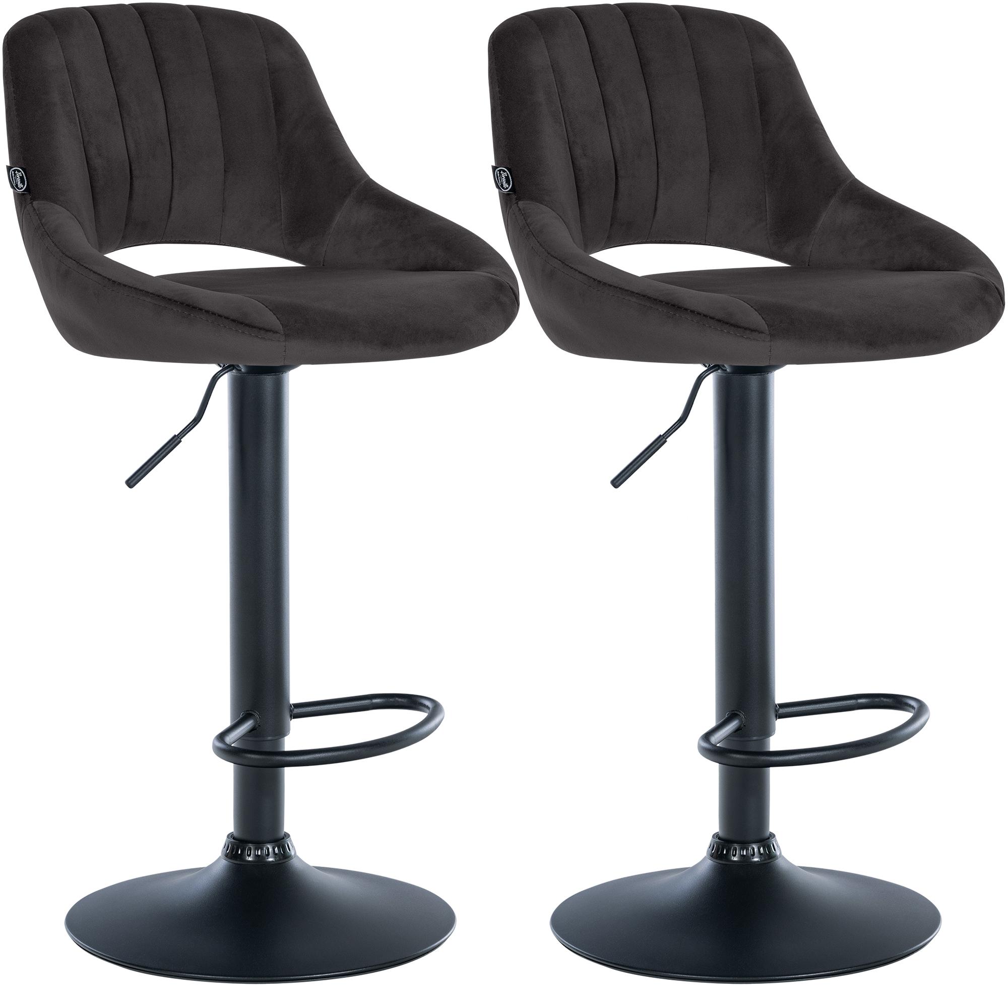 Juego de 2 taburetes de bar Milet de terciopelo