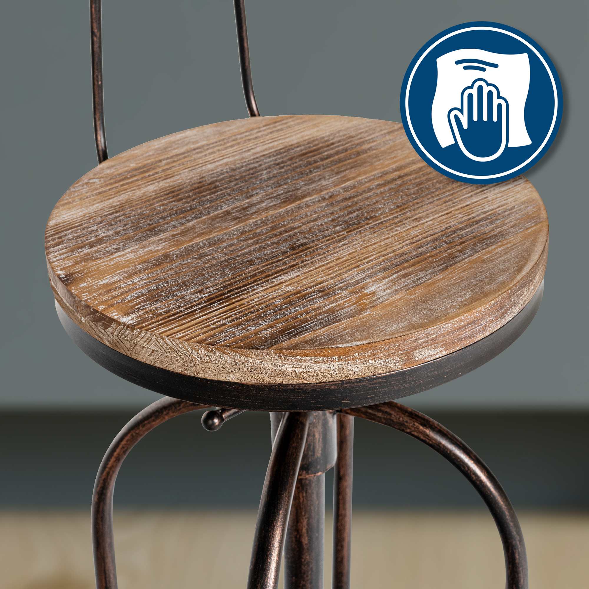 Taburete Industrial Pino