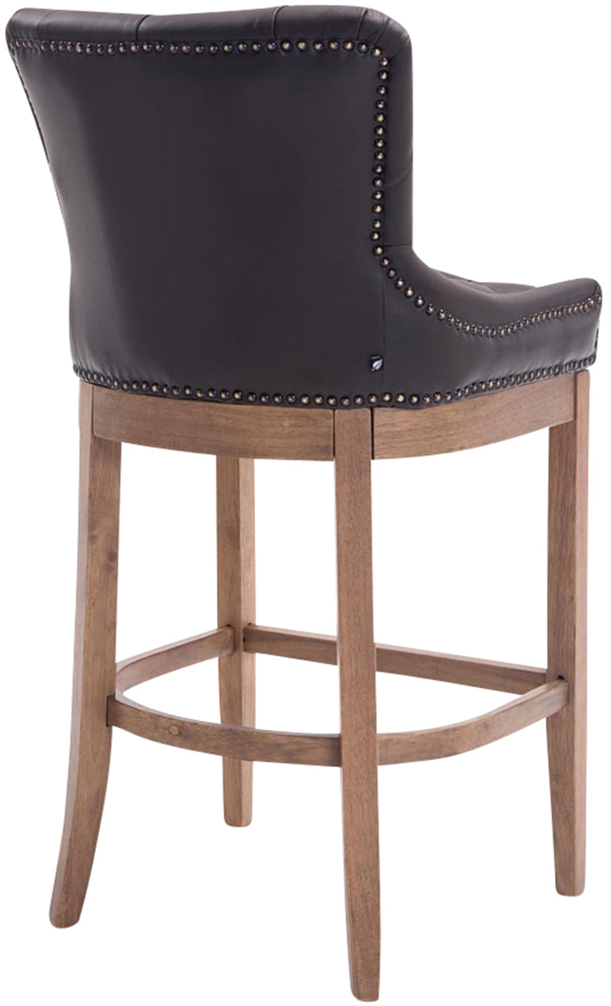 Taburete Lakewood Cuero Aútentico & Madera Clara