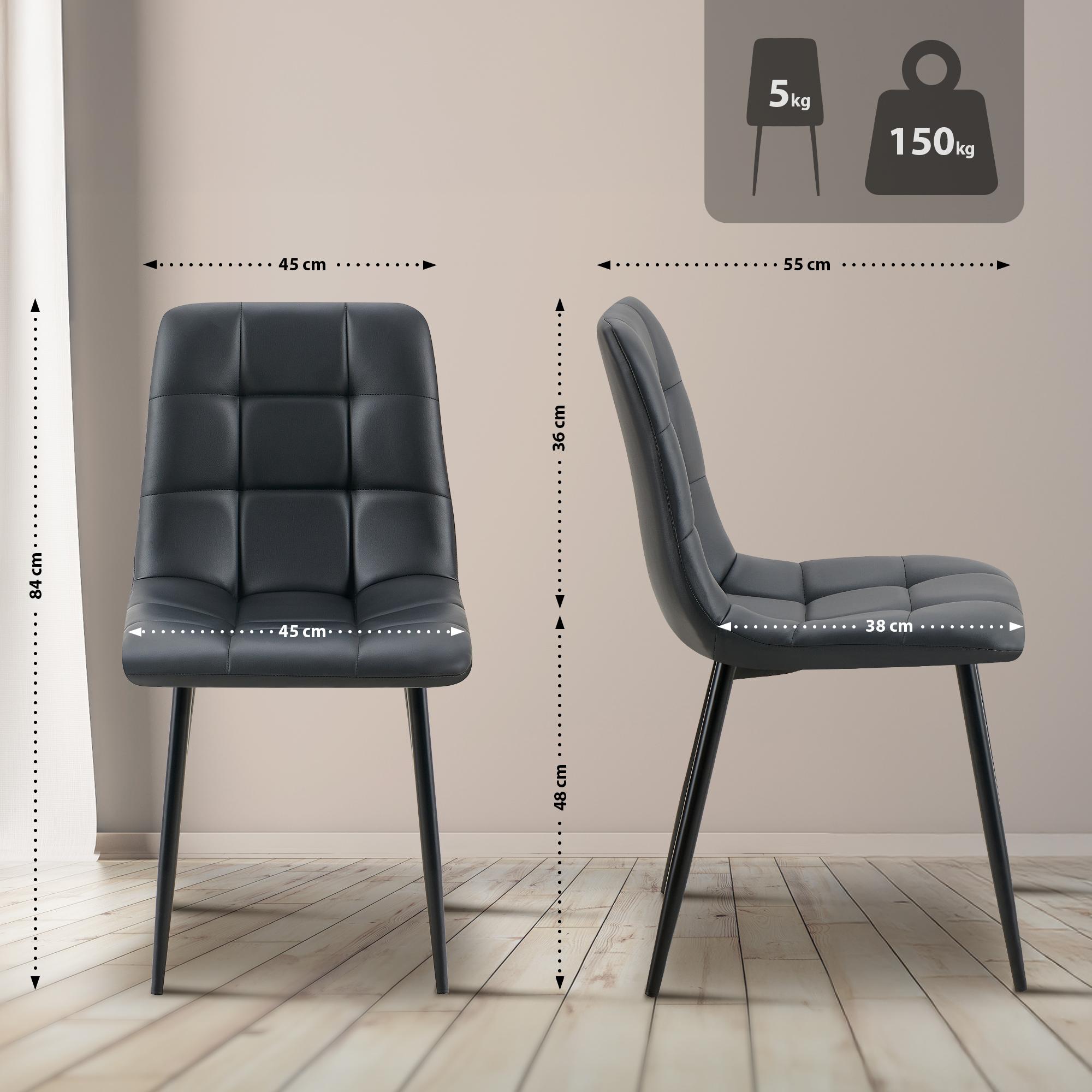 Silla de comedor Antibes tapizada en polipiel